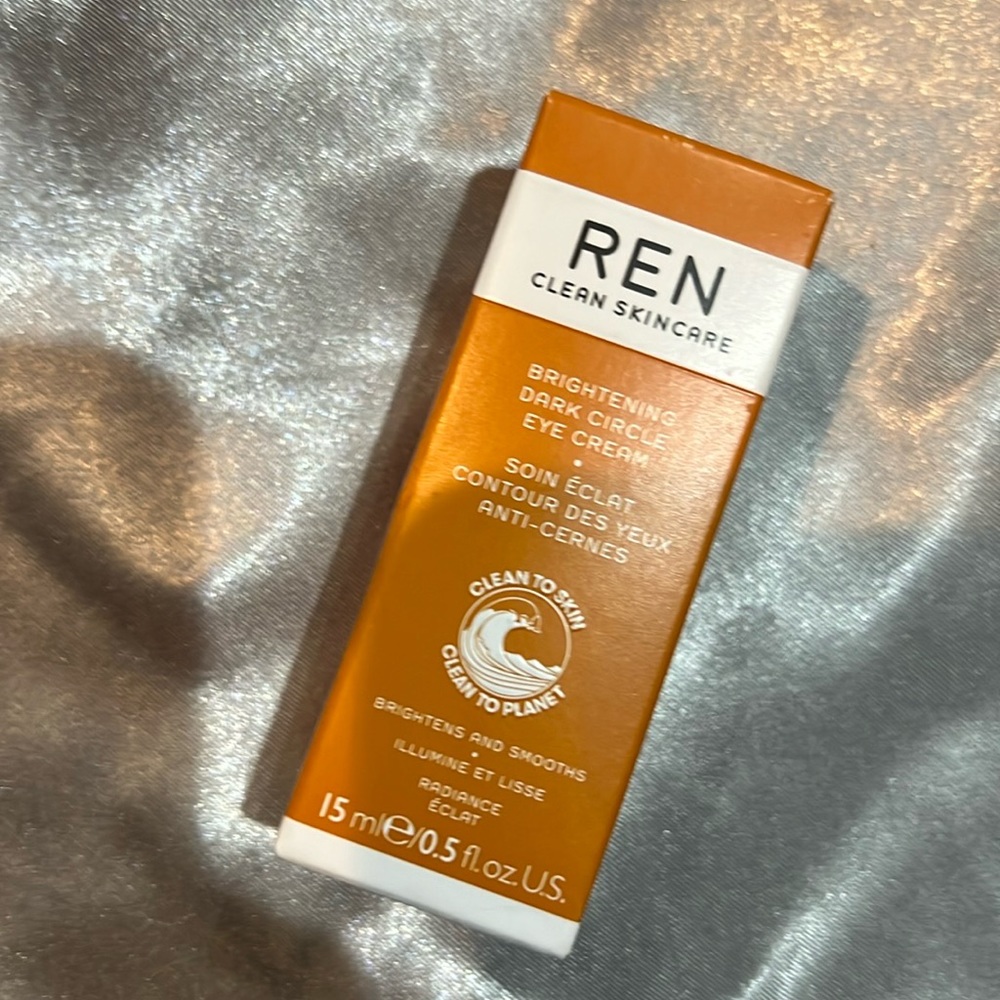 REN BRIGHTENING DARK EYE CIRCLE CREAM w elderberry, glycogen,& hyaluronic. VEGAN